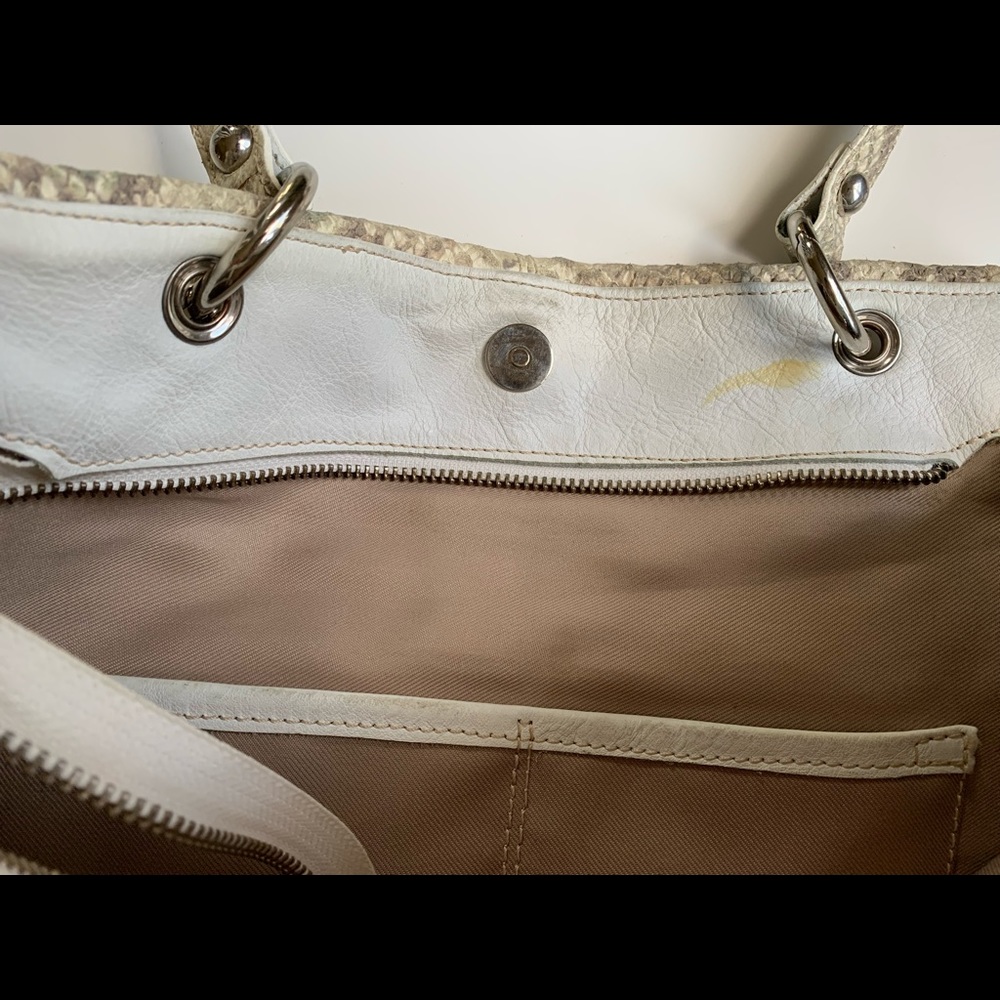 Innue Italian leather white snakeskin tote bag - Picture 16 of 16